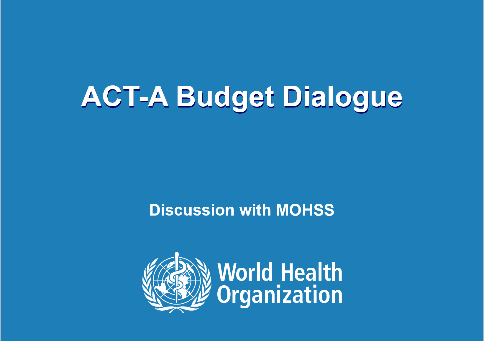 Development of the presentation to collaborate with Government and Partners